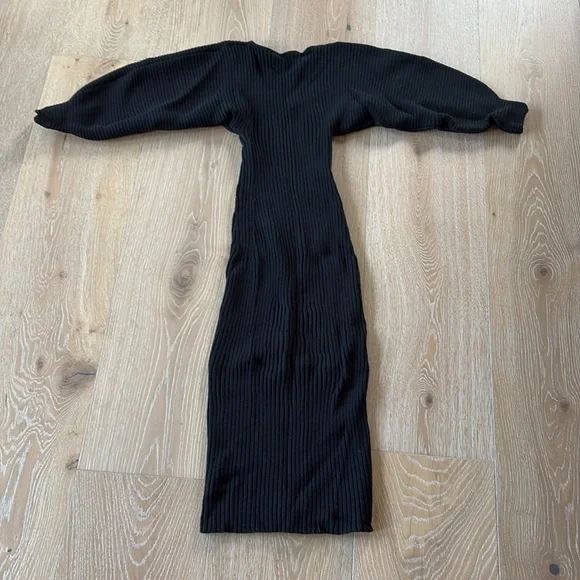 EUC Mara Hoffman Marilyn Ribbed Knit Sweater Dress in Black Sz XS - Picture 6 of 6